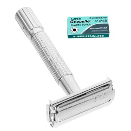 IPNSDON 1PCS Classic Double Edge Safety Razor Reusable Manual Short Handle Aggressive Stainless Wet Shaving Shaver for Men Women Barber Beard Bikini Armpit Hair Remova