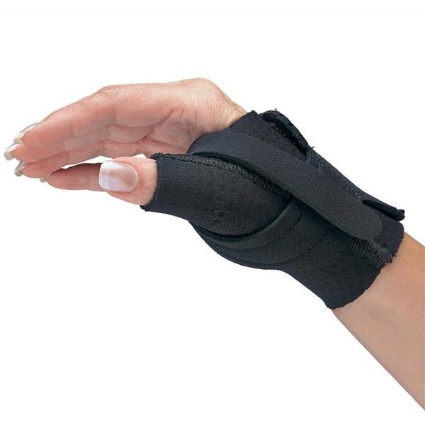 Comfort Cool Thumb CMC Restriction Splint. Patented Thumb Brace Provides Support and Compression. Helps with Arthritis, Tendinitis, Surgery, Dislocations, Sprains, Repetitive Use. Left Medium