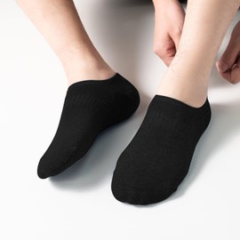 Sunm Boutique No Show Socks Mens Low Cut & Non Slip, Invisible Liner Casual & Formal Socks, Flat Boat Line 4 Pairs (Black+Grey+White+Blue, 11-13