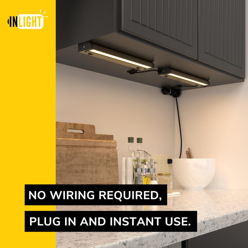 GETINLIGHT 12-inch Swivel LED Under Cabinet Lighting, 2 Color Levels,