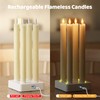 Rechargeable Flameless Taper Candles, Real Wax 9.6 Inch LED Candlesticks