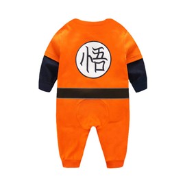 Sxkayxr Newborn Baby Boys Girls Goku Inspired Toddler Outfit Jumpsuit, Orange 1