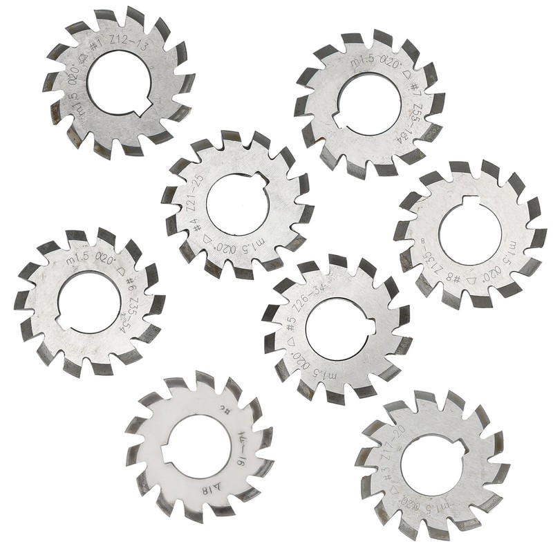 8Pcs Gear Cutter High Speed Steel Cutting Tool Industrial Supplies