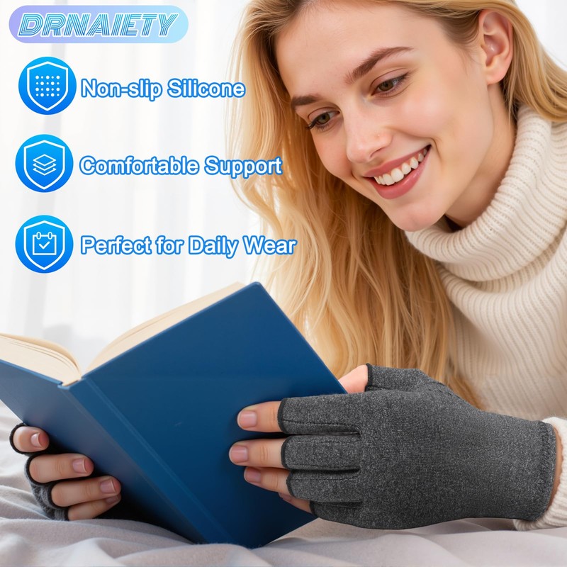 DRNAIETY 2 Pairs Arthritis Compression Gloves- for Hand Arthritis, Carpal
