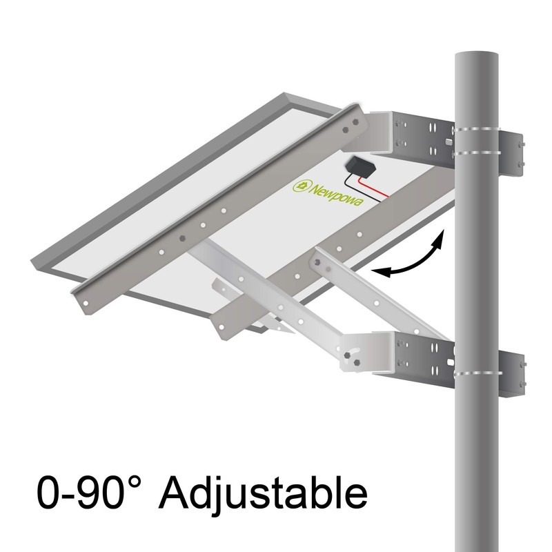 Newpowa Solar Mounting Bracket Universal Double Arm for Pole/Wall Installation