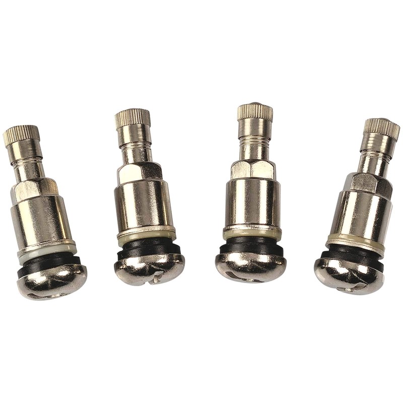 4 x silver metal valves steel valves universal rims valves