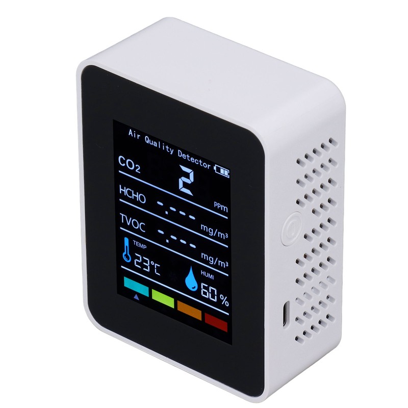 White Infrared CO2 Detector Realtime Reading Accurate Carbon Dioxide Temperature