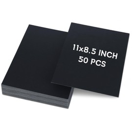 LOPYXBR 50 PCS Black Chipboard Sheets 8.5 x 11 Inch Book Board for Book Binding 60 PT Thick Black Chip Board for Crafts, Book Binding Cover, Box Making, DIY