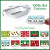 100 Pcs Christmas Cookie Tins with Lids, Disposable Foil Pans