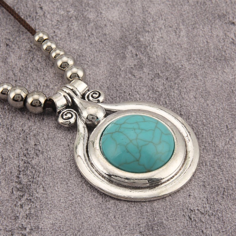 joymiao Chunky Necklace for Women Bohemian Long Leather Rope Necklace
