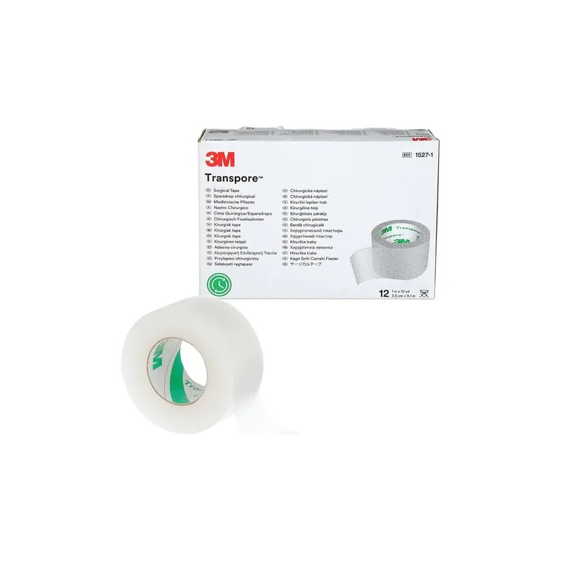 Cinta Transpore 3m 1 Pulgada (2.5cm) Caja Con 12 Rollos