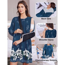 Deyeek Tear Away Snaps Women's Hospital Gown Post Shoulder Surgery Dresses Shoulder Surgery Gown Adaptive Clothing Women
