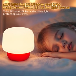 nextanG Mushroom Night Light for Kids – Fun Sound Tap Lamp with Wireless Charging, Soft Eye-Friendly LED, Cute Bedside Nightlight for Baby, Nursery, Toddlers, and Young Parents' Gift