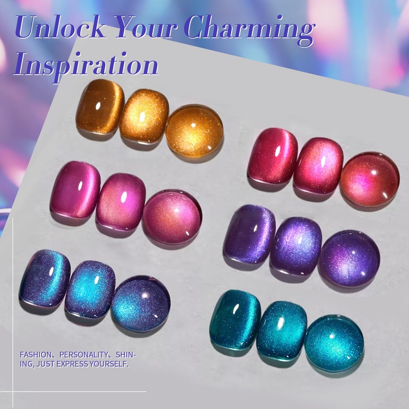 Born Pretty Cat Magnetic Eye Gel Nail Polish Glitter Auroras