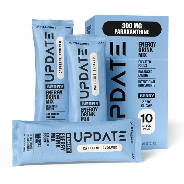 Drink Update Caffeine Free Energy Drink Powder Packets, Made with