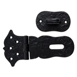 SKANDH 6" Iron Hasp and Staple - Antique Black Powder Coated