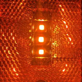 All Star Truck Parts Square Red/Amber 3-LED Marker Light Reflectorized Lens Surface Mount, 2-4/5" Rectangular Truck Trailer Towing Led Light Side Reflector Reflex Accessories (Amber, 2)