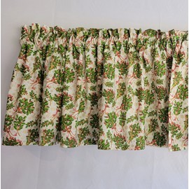 Holly Valance Curtain, Christmas Valance Curtain, Snowflake Valance Curtain, Festive Christmas Curtain (41-42 Inches Wide x 15 Inches Long)