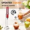 YUSWKO Red Rechargeable Milk Frother for Coffee with Stand, Handheld