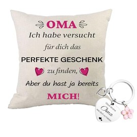 jenich Grandma Gifts for Birthday Christmas Gift for Grandma Birthday Gift for Omar Cushion Cover 45 x 45 cm Gift Ideas Mother's Day Gift for Grandma Christmas New Year