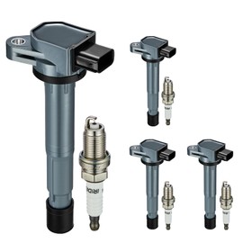 SYKRSS Set of 4 Ignition Coil Pack UF417 and Iridium Spark Plugs SP1018 4 Pack Compatible with Acura RDX 2007 2008 2009 2010 2011 2012 2.3L TSX 2004-2008 2.4L l4 Replaces 52-1781 30520-PNC-004