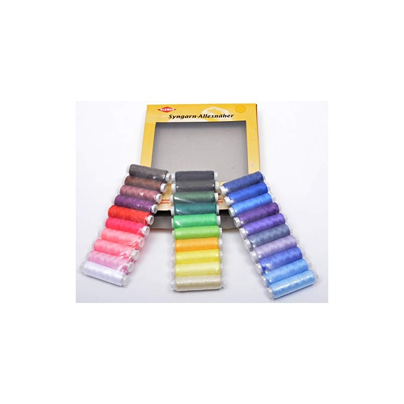 Kleiber Pack of 30 Assorted Polyester Coloured Threads