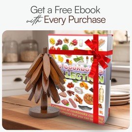 Wooden Tree Trivet Set – 4 Tree-Shaped Coasters & 1 Stand for Hot Pots, Dishes | Heat-Resistant, Space-Saving Pot Rest & Cozy Kitchen Decor, Tree Trivets for Counter + Special Bonus (Walnut)