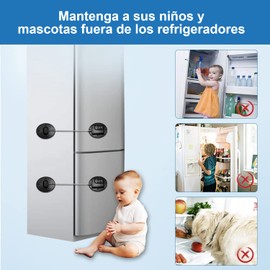 LEFUS Cerradura Autoadhesiva para Refrigerador, Cerradura de combinaci贸n digital, no requiere llave (dos negros)