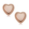 Kooljewelry 14k Rose Gold Small Petite Heart Stud Earrings, Metal