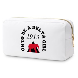 Sorority Gifts for Women Elephant Sorority Makeup Bag for Sister Best Friend BFF 1913 Gifts Cosmetic Bag Friendship Presents for Her Christmas Birthday Presents 1913 Elephant Travel Cosmetic Pouch