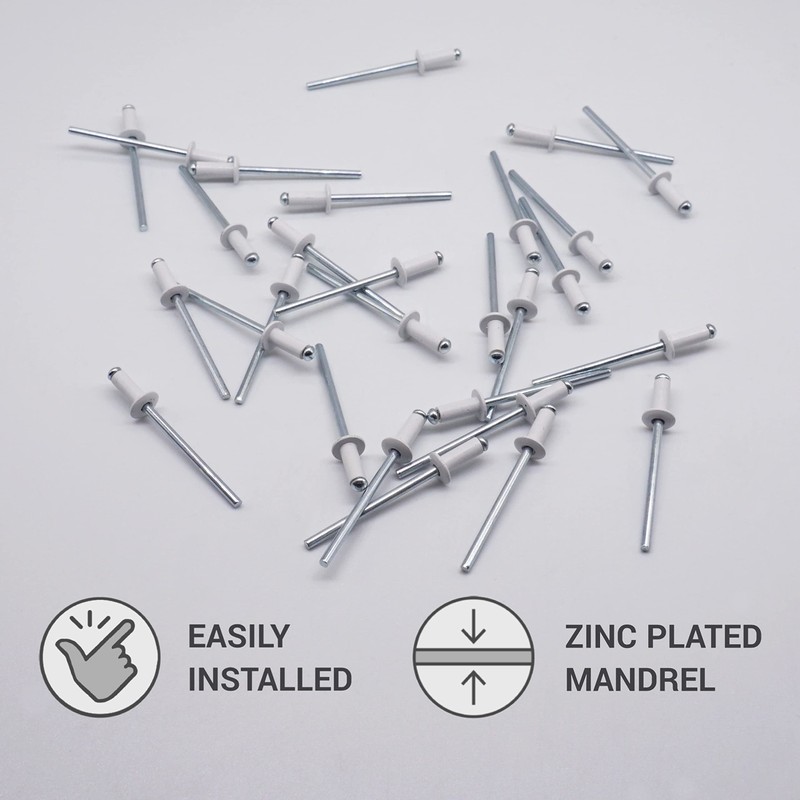 Pack of 100 Painted Blind Rivets 3.2 x 8 mm,