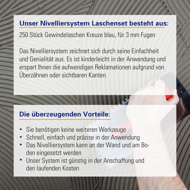 Levelling System, Cross 3 mm Thread Flap, 12462 250 Pieces