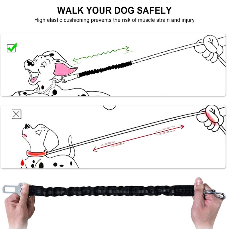 2pcs Pets Car Seat Belt Retractable Dog Leash Explosionproof Nylon