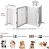Foldable Wooden Dog Gates 82.6" Wide, 27.5" Tall Freestanding Pet