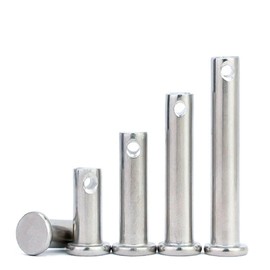 Leliafleury 5Pcs Single Hole Clevis Pins Stainless Steel Flat Head Pin Cylindrical Locating Pins, 10mm x 60mm