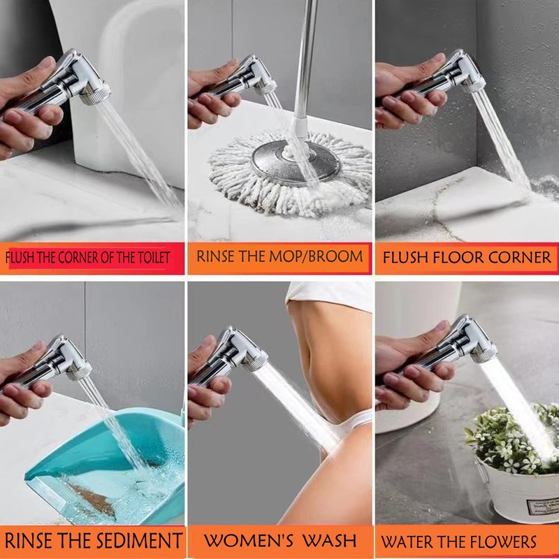 HOYOJU Solid Brass Handheld Bidet Sprayer Toilet-Adjustable Water Pressure Control