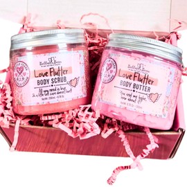 Bella and Bear Love Flutter Gift Set | Body Scrub | Body Butter | Valentines Gift for Her