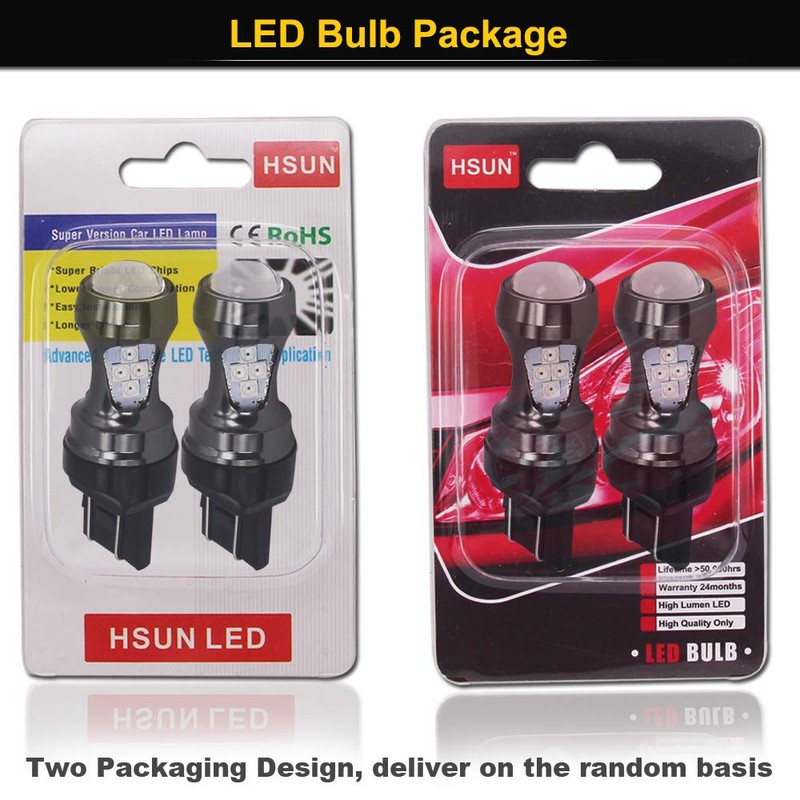 HSUN 7443 LED Bulbs Red W21/5W T20 7443R 7440 12V-24V