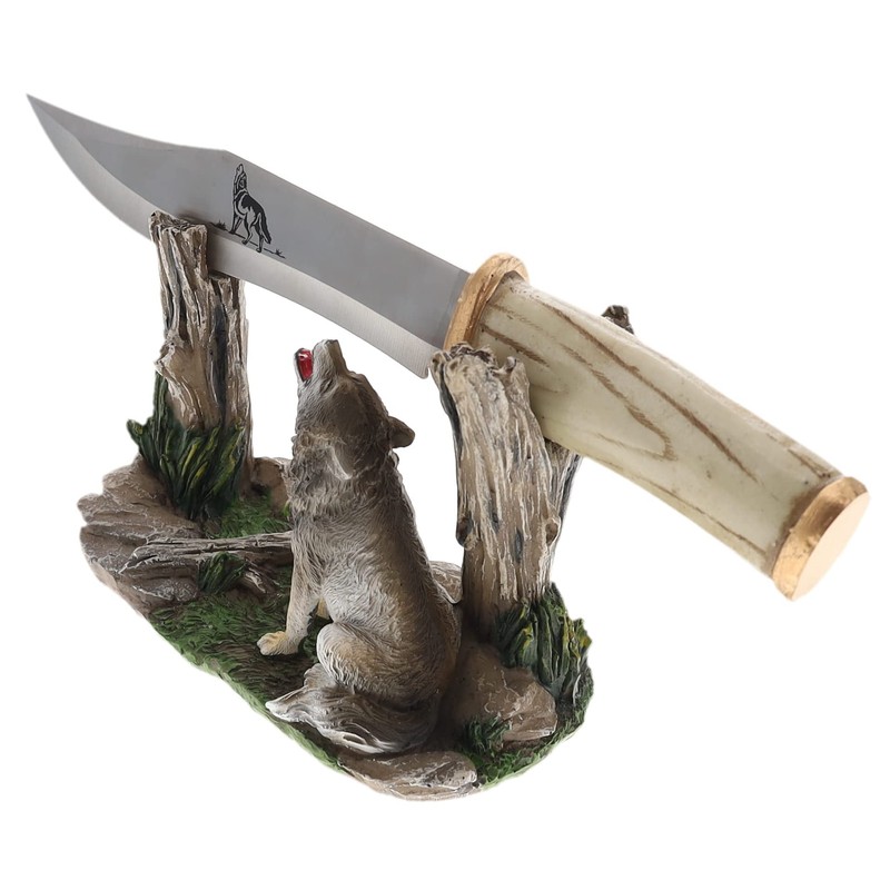 Deleon Collections Decorative White Wolf Knife - Majestic Howing Wolf