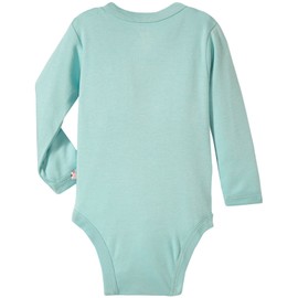 Babysoy Organic Long Sleeve Modern Solid Kimono Bodysuit/Onesie,Harbor,0-3 Months