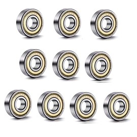 608 ZZ Ball Bearings(10PCS), 608ZZ Metal Double Shielded Miniature Deep Groove Skateboard Ball Bearings (8mm x 22mm x 7mm)