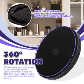 ASTIMESA 1 Pack Plastic Black Lazy Susan Turntable Organizer 6 Inch, 360° Round Lazy Susan for Table Top, Cookie Potted Plants, Storage Spices in Kitchen (6 Inch)