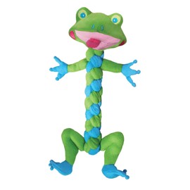 KONG BraidZ Frog Dog Toy, Medium (Colors Vary)