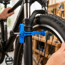 Mini Bicycle Wheel Truing Tool with Rubber Strap, Portable Rim Alignment Aid