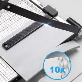 Paper Cutter for Cardstock Heavy Duty 12 inch, 12" Cut Length Guillotine Paper Trimmer for Cardstock Metal Base, 12 Sheets Capacity, for Home Office Classroom School,raw White