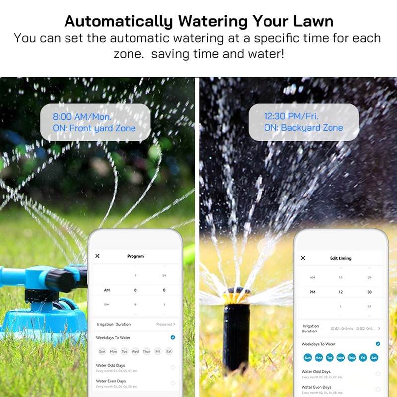 8 Zones Smart WiFi Sprinkler Controller Timing for Google Assistant