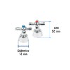 Foset Aqua AQMM-61, Juego de 2 manerales tipo cruceta para