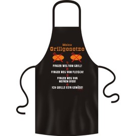 Rahmenlos S2924 Apron with German Text "Grillgesetze" (Rules of the Barbecue)