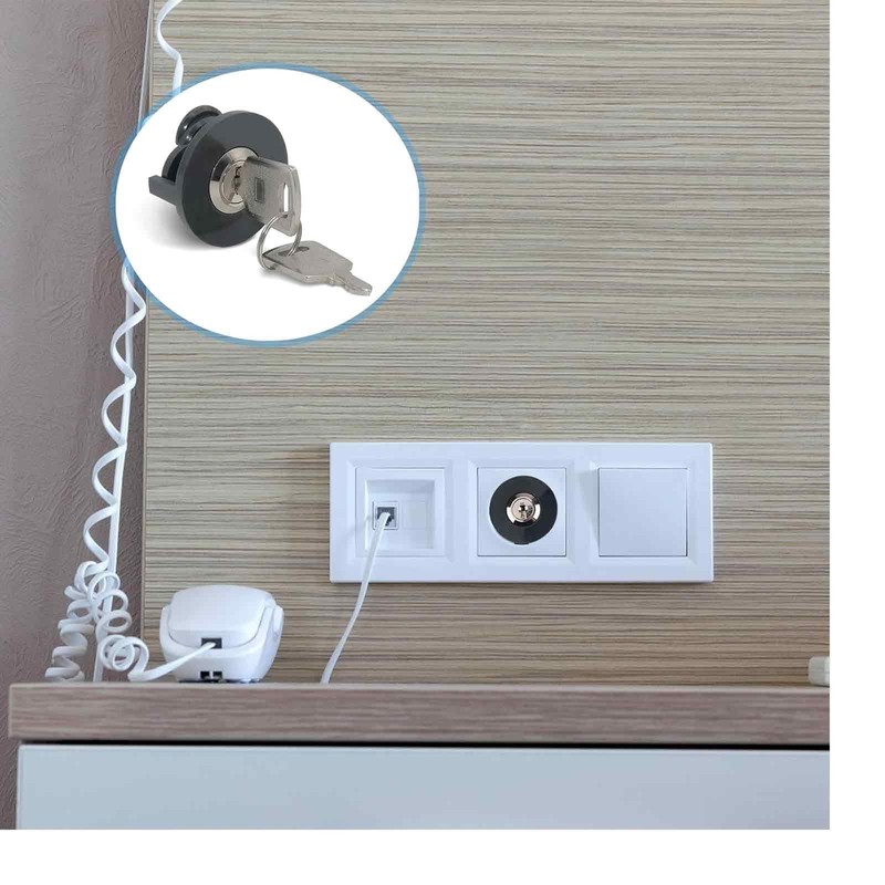 Pack of 2 Socket Locks, Socket Protection, Lockable Socket Protection,