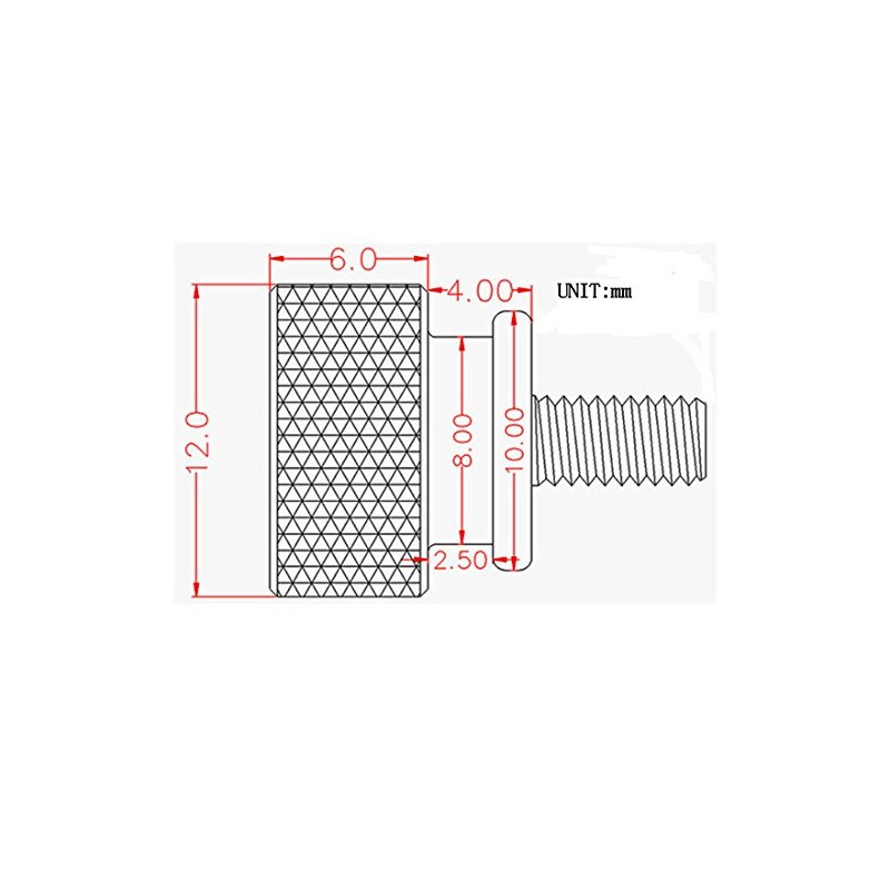 Sourcingmap Computer PC Case 6#-32 Fully Threaded Knurled Thumb Screws